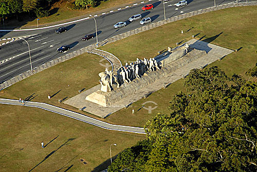  Aerial view of Bandeiras monument - Sao Paulo city - Sao Paulo state - Brazil 