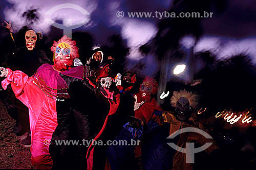  A group of clovis - typical character of the street carnival of Rio de Janeiro - Brazil 
