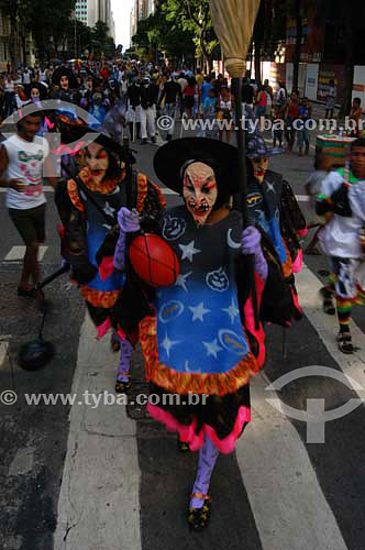  Revellers dressed up for the Carnival street party - 