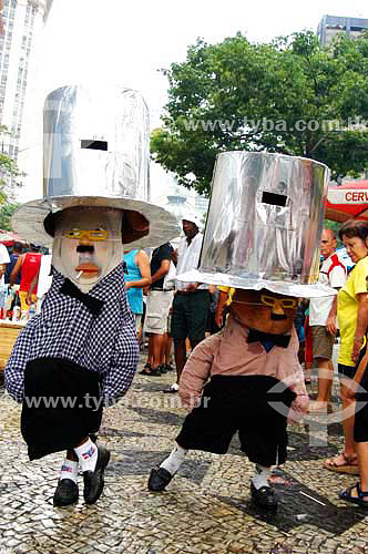  Revellers dressed up for the Carnival street party - 