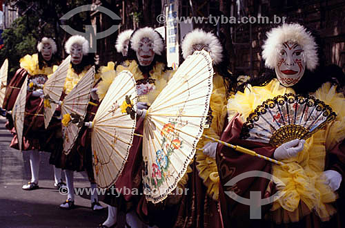  Street Carnival - People wearing masks and costumes of 