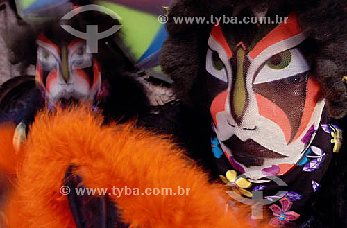  A group of clovis - typical character of the street carnival of Rio de Janeiro - Brazil 