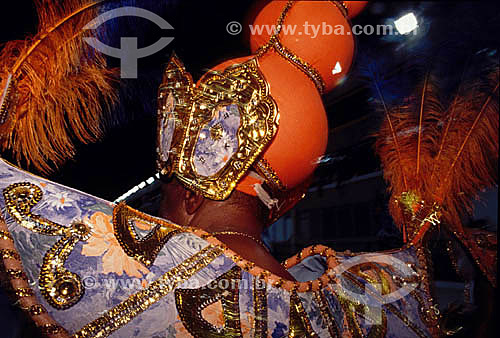  Man dressed with a costume inCarnival  99 - Rio de Janeiro city - Rio de Janeiro state - Brazil 
