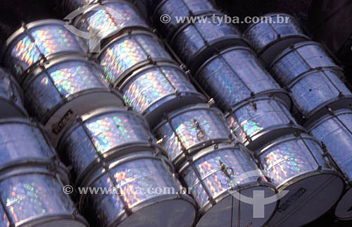  Musical instruments - detail of drums of Samba School 