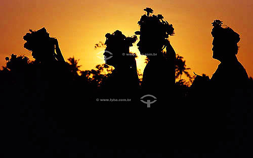  People silhouette during Rei de Boi folkloric party 