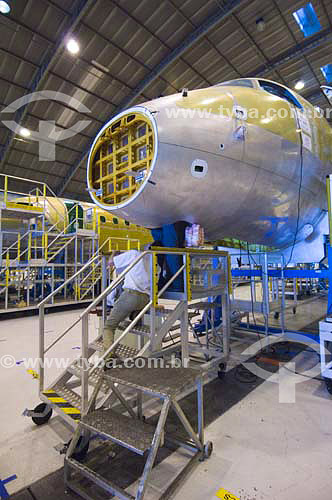  Production line of Embraer Aeroplane EMB-190 - Embraer fabric in Sao Jose dos Campos city - Sao Paulo state - Brazil 