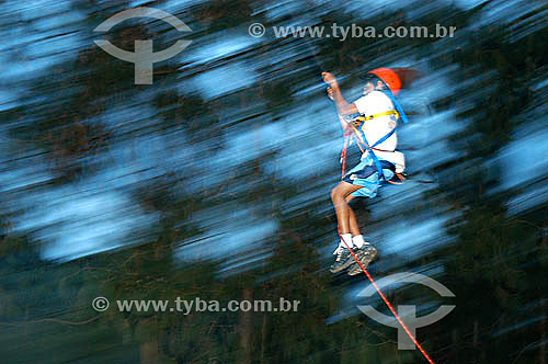  Child doing tree adventure - Teresopolis city - Rio de Janeiro state - Brazil 