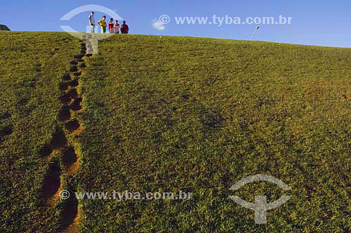  Men and grassfield - Brasilia city - Federal district - Brazil - august 2005  