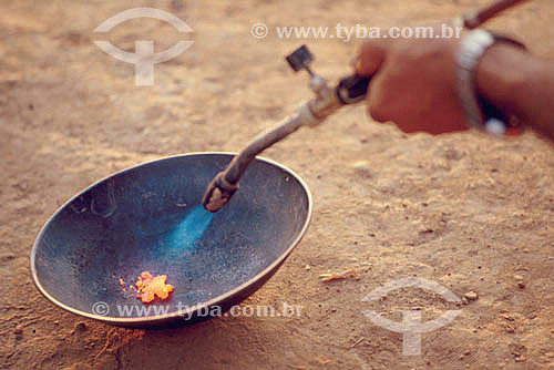 Gold burning - Gold mining - The 90s - Minas Gerais state (MG) - Brazil