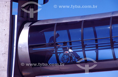  Airport - man on wheelchair - Curitiba city - Parana state - Brazil 