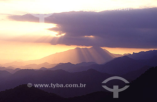  Serra do Mar (Sea Mountain Range) at sunset - Atlantic Rainforest - Brazil 