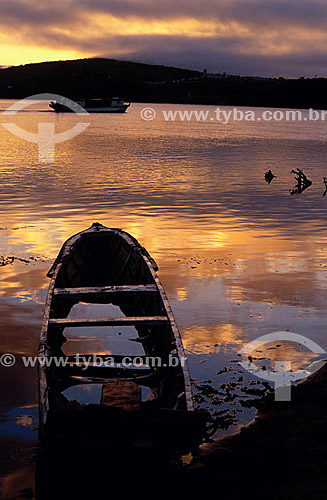  Boats at Sao Francisco river at sunrise - Sergipe state - Brazil 