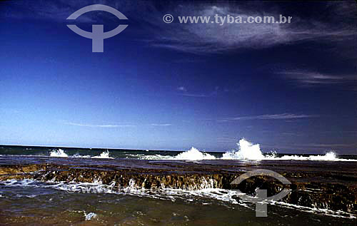  The sea on the coast of Salvador city - Bahia state - Brazil 