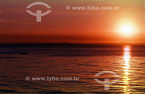  Sunset on the sea of Salvador city - Bahia state - Brazil 