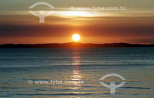  Sunset on the sea of Salvador city - Bahia state - Brazil 