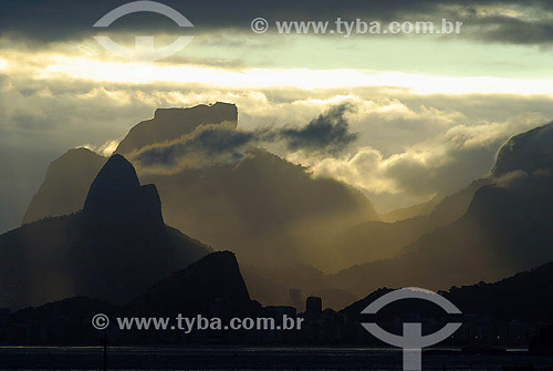  Two Brothers  Mountain and Gavea Stone seen form Niterói - Rio de Janeiro city - Rio de Janeiro state - Brazil - 2007 