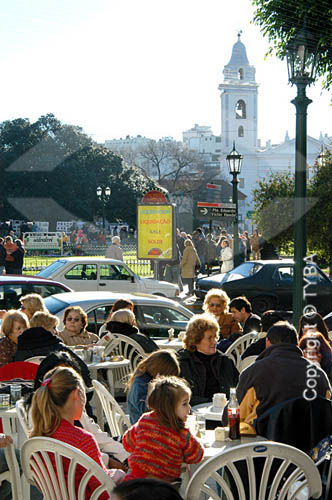  People on the street at a restaurant -Recoleta  neighborhood  - Buenos Aires - Argentina  *digital photo 