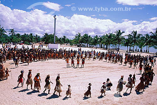  Indigenous conference, during the celebration for the 500 years of Brazil - Coroa Vermelha (Red Crown) - Santa Cruz of Cabrália*- south coast of Bahia state - Brazil  * The Costa do Descobrimento (Discovery Coast site, Atlantic Forest Reserve) is a  