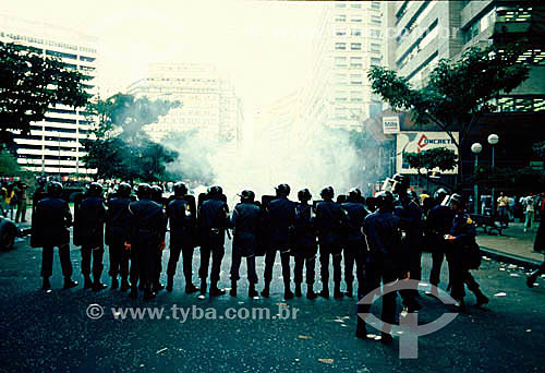  Police repression against manifestation at the city center of Rio de Janeiro - Rio de Janeiro state - Brazil 