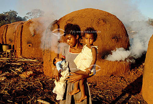  Exploitation - charcoal burning, one of the major causes of loss of vegetation in the cerrado areas of Brazil 