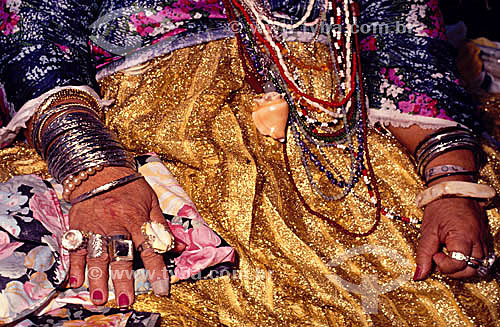  Detail of the costumes used in Camdomblé (afro-brazilian religion) - Bahia state - Brazil 