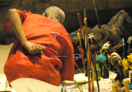  Religious cult to Iemanja, the Sea goddess to Candomble Afro-brazilian religion - New Year`s Eve 2004 on Copacabana - Rio de Janeiro city - Rio de Janeiro state - Brazil 