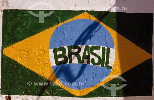  Brazilian flag painted on the wall - Brazil 