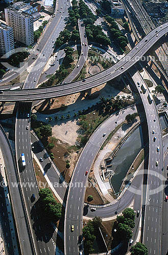  Aerial view of viaducts at Praça da Bandeira (Bandeira Square) - Rio de Janeiro city - Rio de Janeiro state - Brazil 