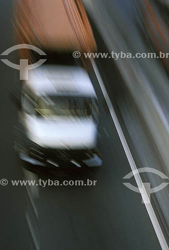  Truck at Presidente Dutras or Via Dutra highway or road, this road connects Rio de Janeiro city and São Paulo city - Brazil 