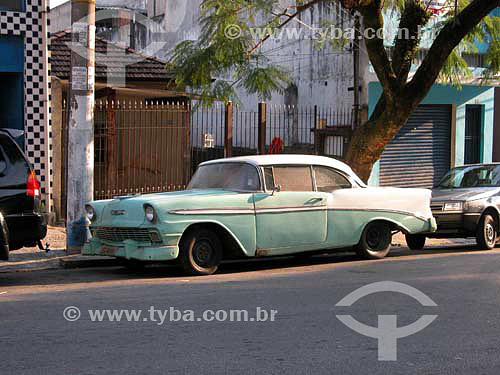  Bel Air car - factured by Chevrolet at the year of 1956 parked at Cajaiba street - Sao Paulo state - Brazil 