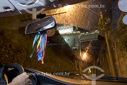  Interior of car in Salvador city at night - Bahia state - Brazil 