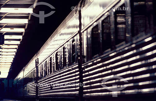  Train at a platform in 