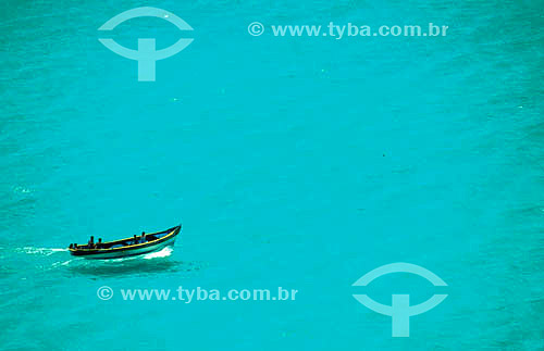  Fisherman in a boat at the sea - Arraial do Cabo city - Rio de Janeiro state - Brazil 