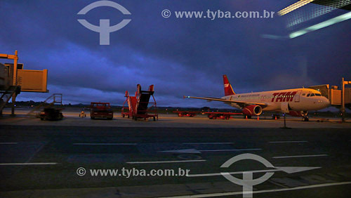  Passengers airplane at Afonso Pena international airport - Curitiba city - Parana state 