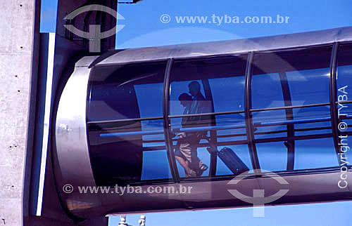 Passengers arriving in a airport - Curitiba city - Parana state  - Brazil 