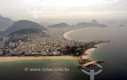  Subject: Aerial view of Ipanema, Arpoador and Copacabana beaches Place: Rio de Janeiro city - Rio de Janeiro state Date: 28/06/2004 