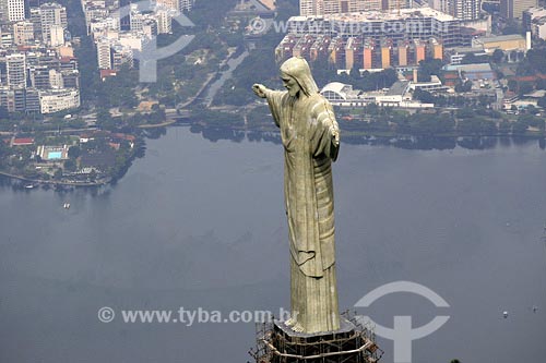  Subject: Christ the Redeemer with Rodrigo de Freitas Lagoon on the background Place: Rio de Janeiro city - Rio de Janeiro state Date: 17/06/2006 