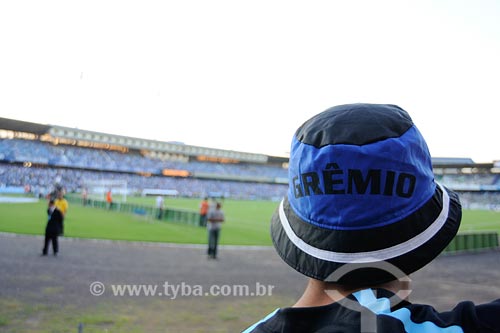  Subject: Gremio FC fan at Olimpico Monumental stadium / Place: Porto Alegre city - Rio Grande do Sul state / Date: 04/2008 
