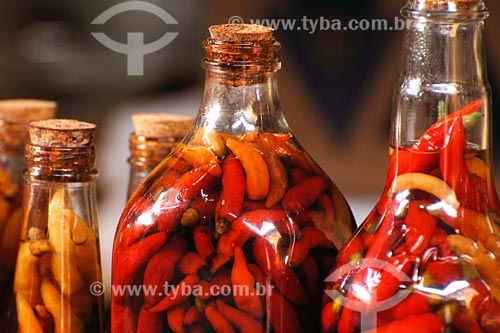  Subject: Pepper bottles - Sao Luis Historic Center Market / Place: Sao Luis city - Maranhao state / Date: 08/2008 