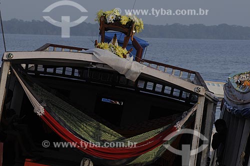  Subject: Boat with the image of Nossa Senhora de Nazare (Our Lady of Nazareth) / Place: Belem City - Para State - Brazil / Date: 10/13/2008 