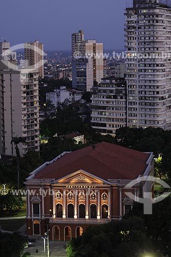  Subject: View of Teatro da Paz (Peace Theater) with night enlightenment / Place: Belem City - Para State - Brazil / Date: 10/13/2008 