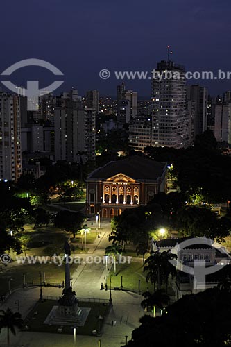  Subject: View of Teatro da Paz (Peace Theater) with night enlightenment / Place: Belem City - Para State - Brazil / Date: 10/13/2008 
