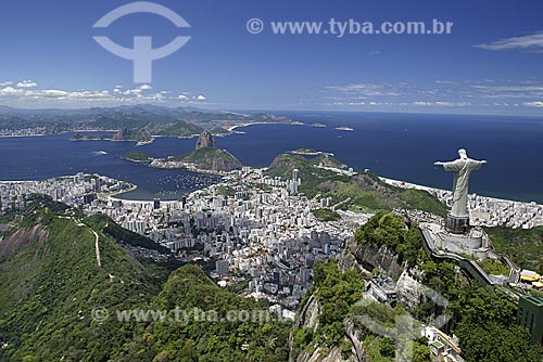  Subject: Aerial view of  Christ the Redeemer on Corcovado mountain / Place: Rio de Janeiro city - Rio de Janeiro state - Brazil / Date: 01/11/2008 