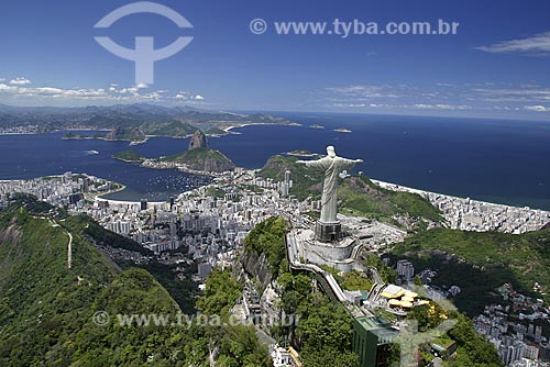  Subject: Aerial view of Christ the Redeemer on Corcovado mountain / Place: Rio de Janeiro city - Rio de Janeiro state - Brazil / Date: 01/11/2008 