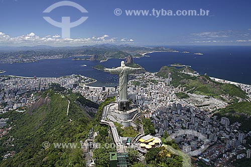  Subject: Aerial view of Christ the Redeemer on Corcovado mountain / Place: Rio de Janeiro city - Rio de Janeiro state - Brazil / Date: 01/11/2008 