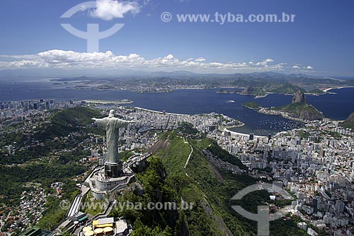  Subject: Aerial view of Christ the Redeemer on Corcovado mountain / Place: Rio de Janeiro city - Rio de Janeiro state - Brazil / Date: 01/11/2008 