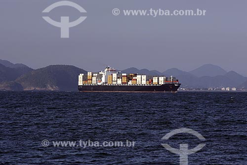  Cargo ship at Baia de Guanabara (Guanabara Bay) entrance  - Rio de Janeiro city - Rio de Janeiro state (RJ) - Brazil