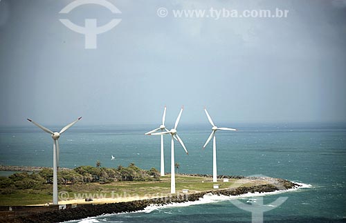  Subject: Aerial View - Wind energy (alternative energy) / Place: Fortaleza City - Ceara State - Brazil / Date: January 2009 