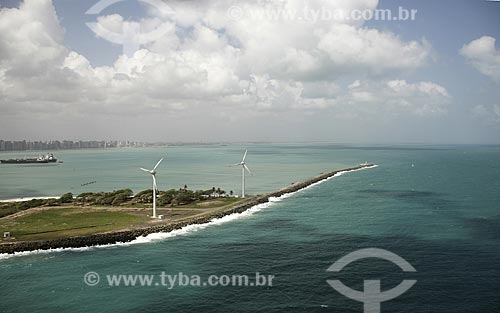  Subject: Aerial View - Wind energy (alternative energy) / Place: Fortaleza City - Ceara State - Brazil / Date: January 2009 