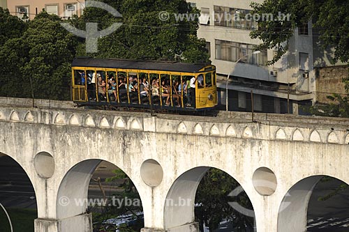  Subject: Tram on Lapa Arches / Place: Downtown - Rio de Janeiro city - Rio de Janeiro state - Brazil / Date: November 2008 